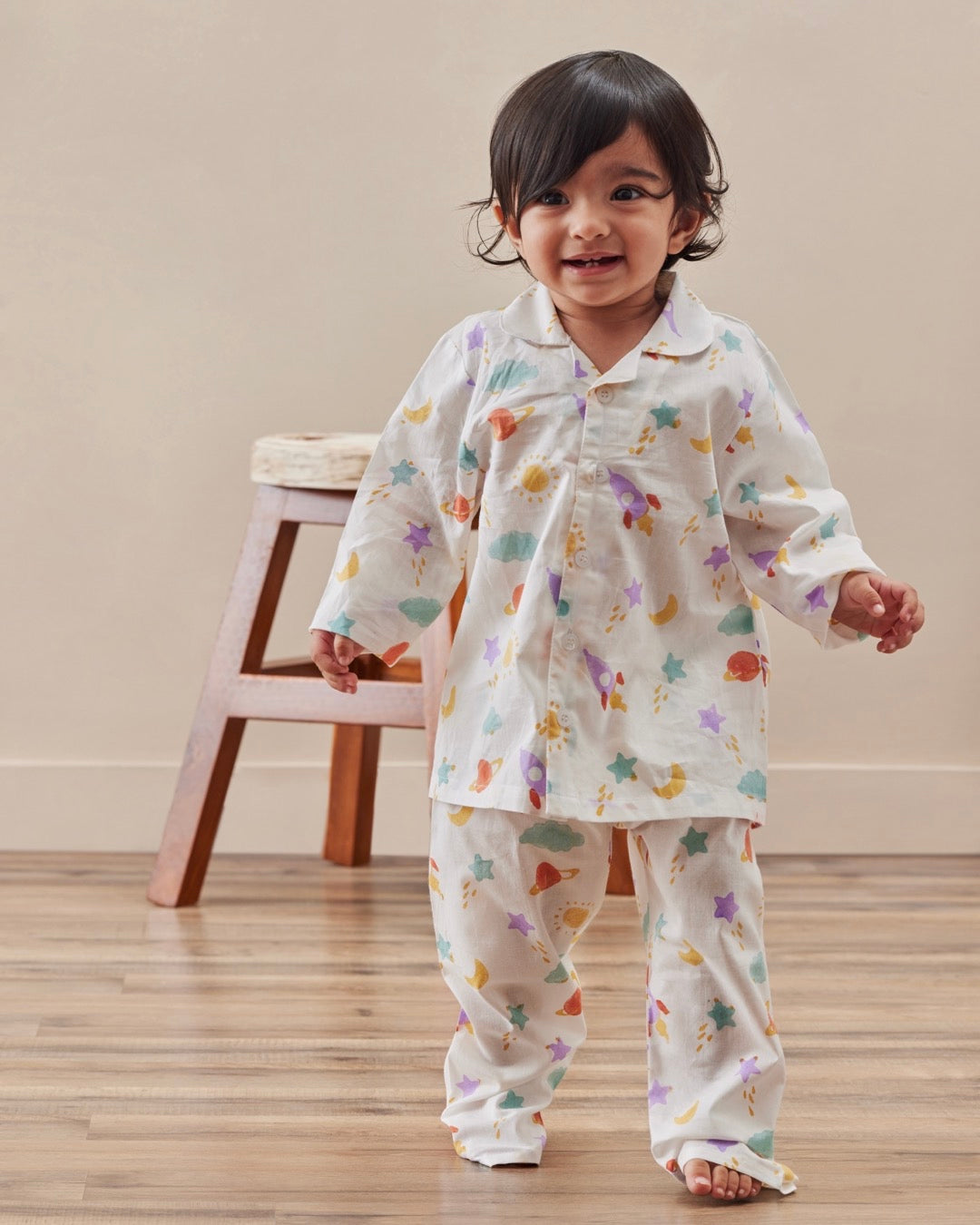 Rocket and Stars Kids Night Suit