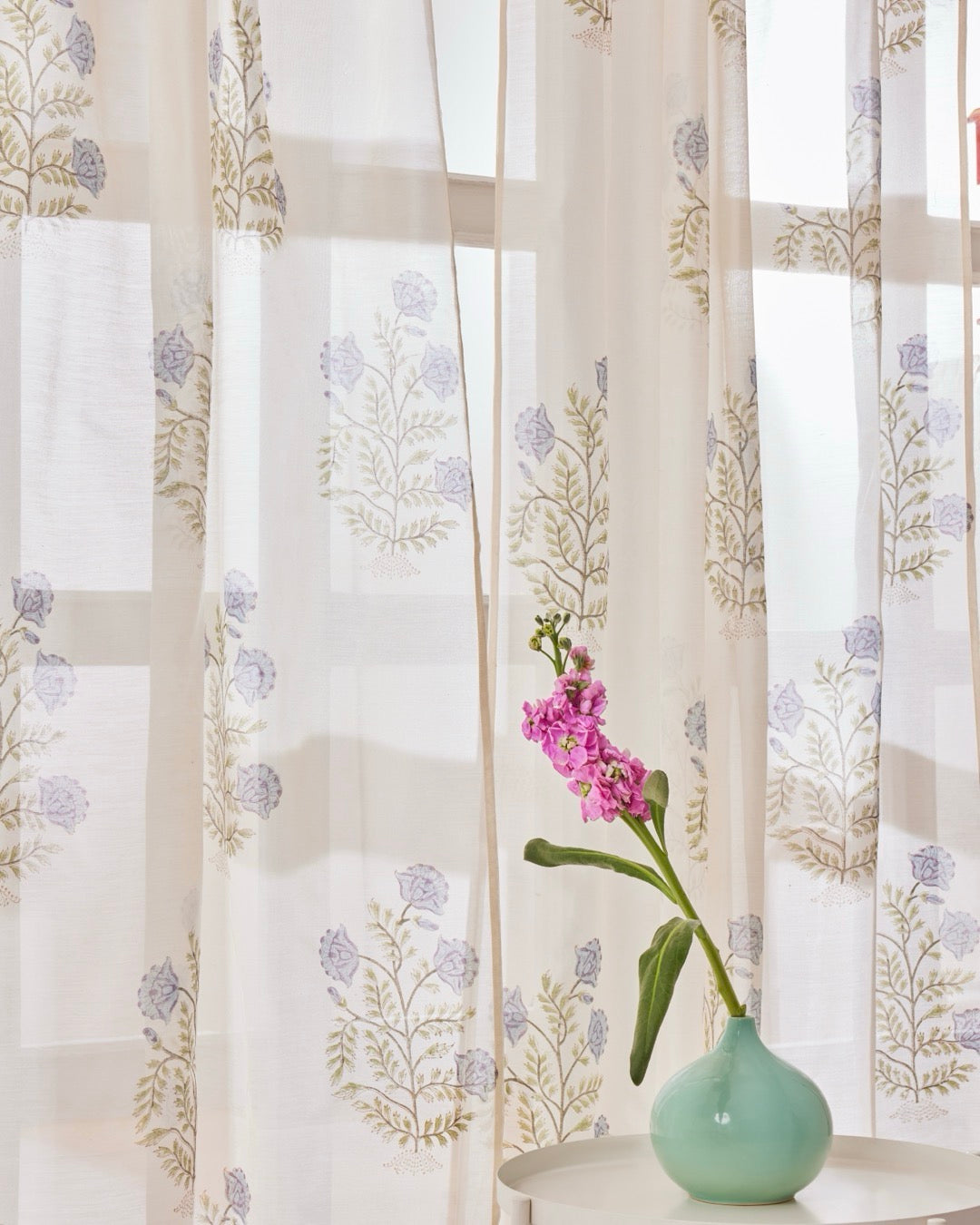 Flower newest sheer curtains