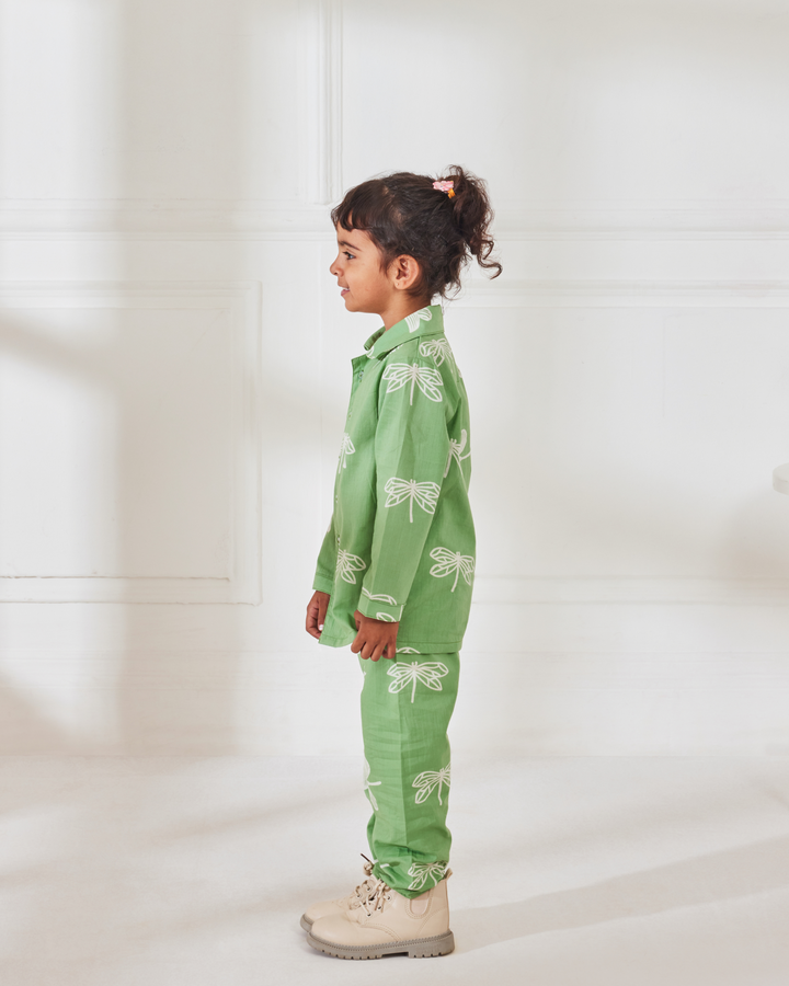 Green Dragonflies Kids Night Suit