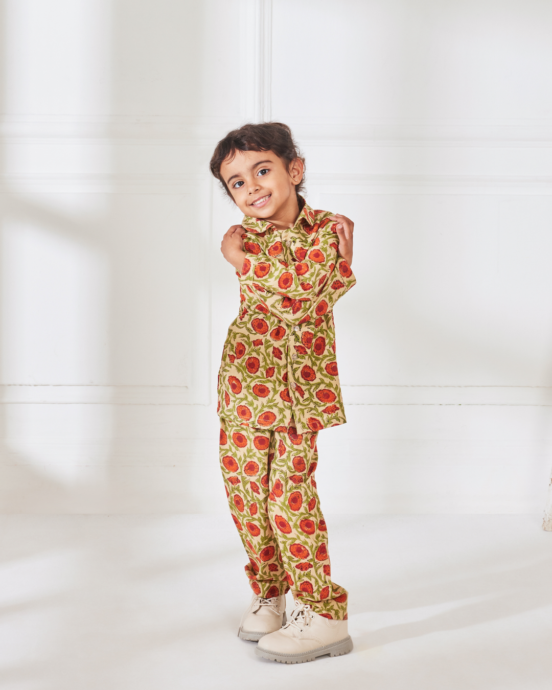 Mustard and Red Kids Night Suit