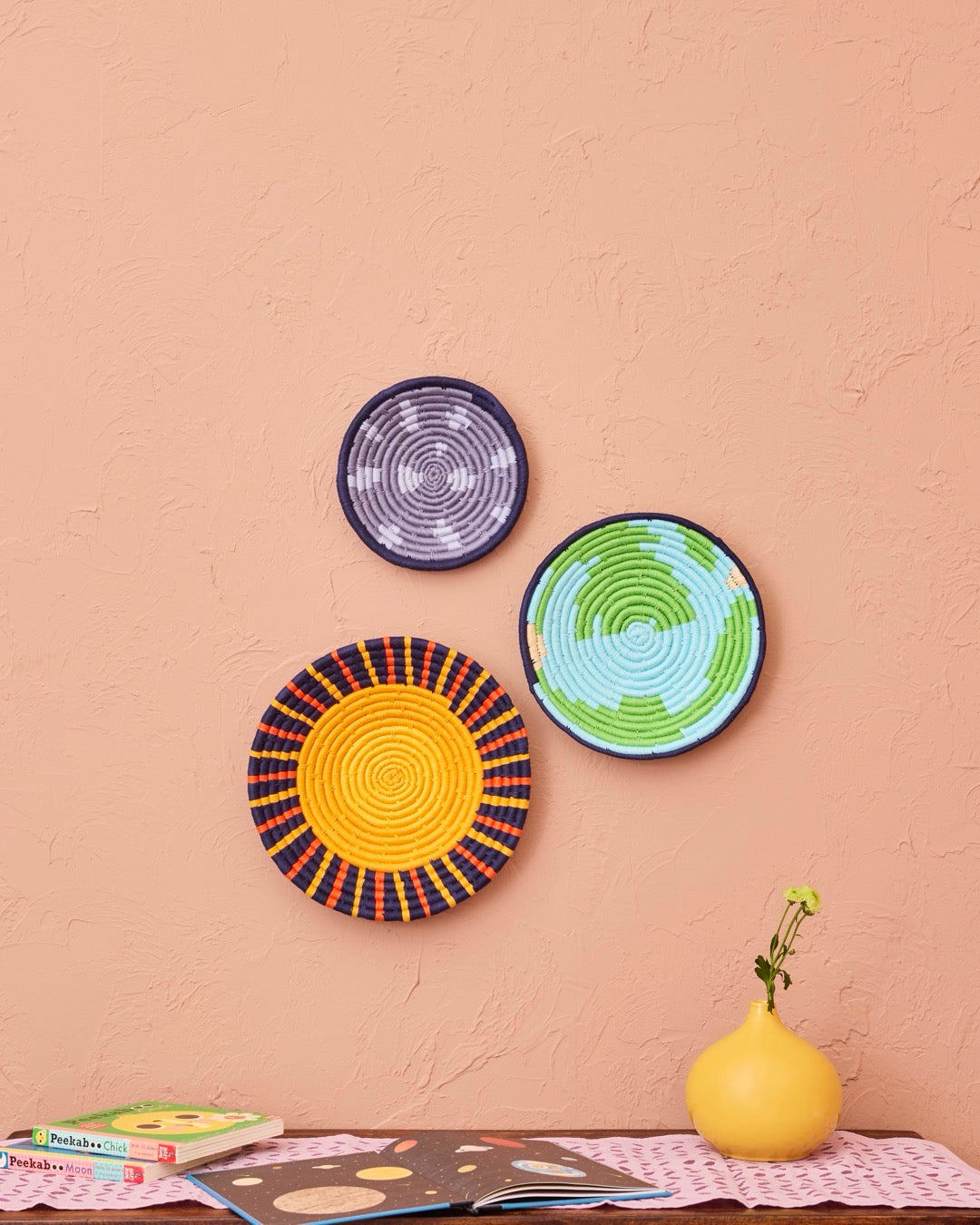 Sun, Earth and Moon Sabai Basket Set