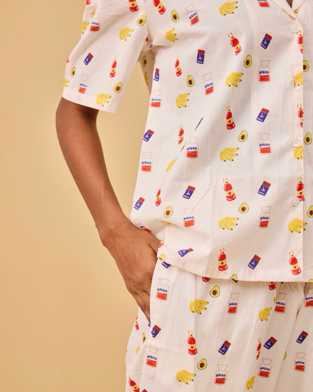 Grocery Shopping Shorts Loungewear Mulmul Set