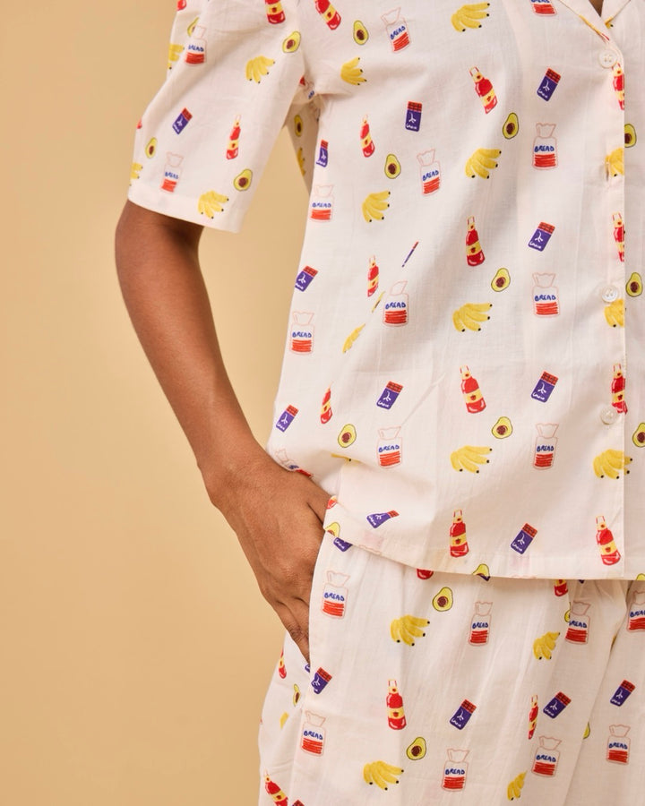 Grocery Shopping Shorts Loungewear Mulmul Set