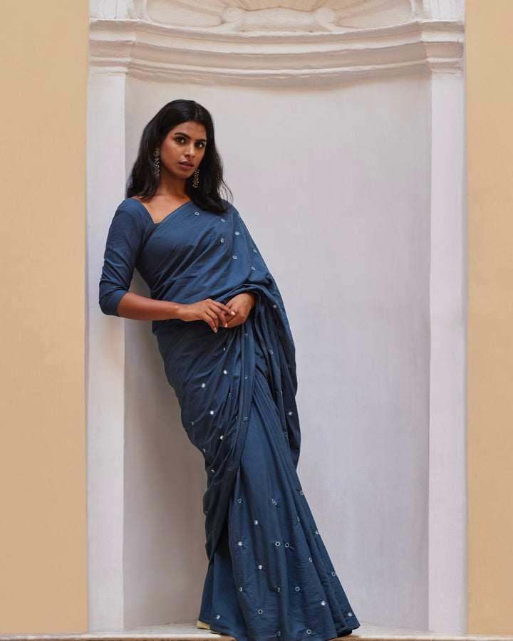 Varsha Mirrorwork Cotton Saree