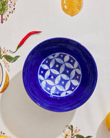 Blue Checkers Serving Bowl