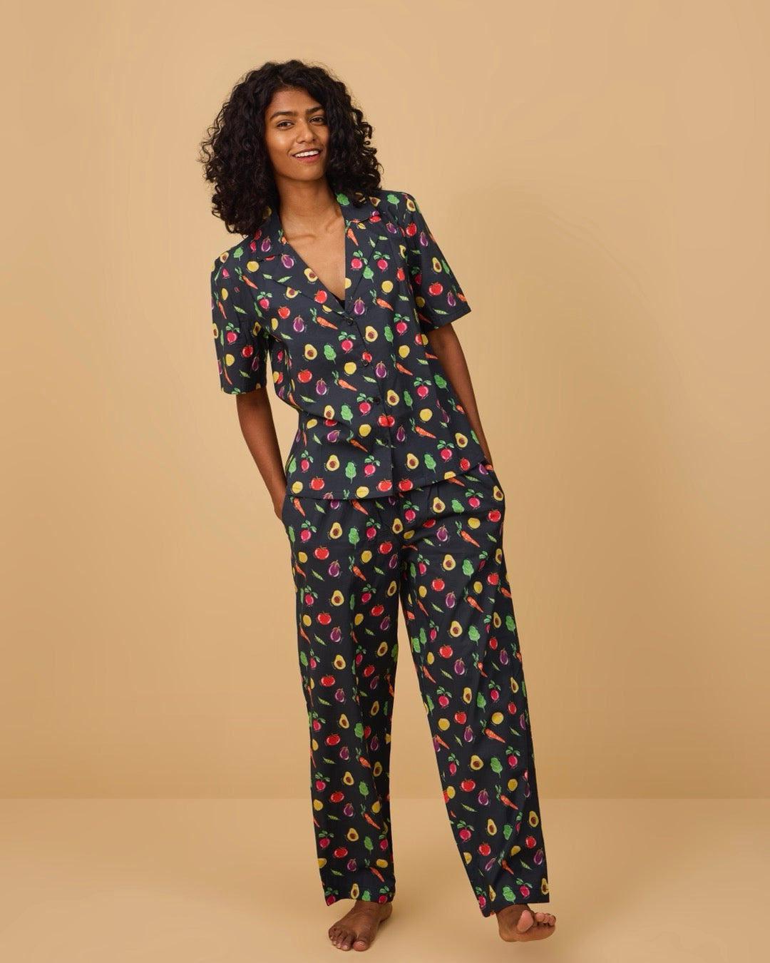 Veggies Loungewear Mulmul Pajama Set