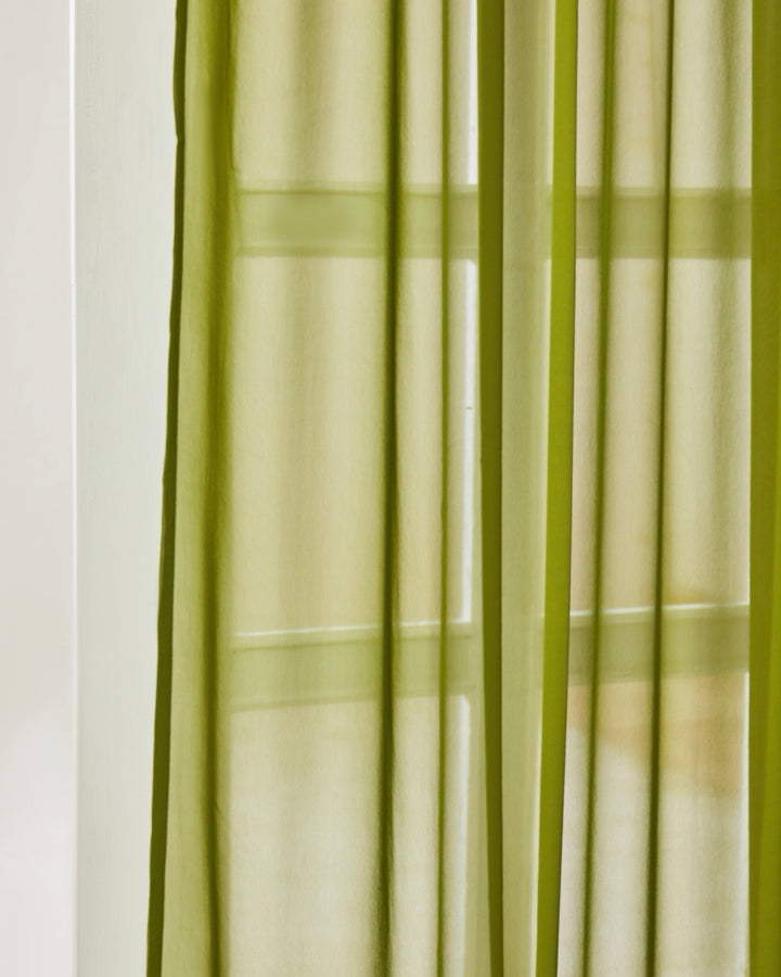 Olive Green Georgette Curtain