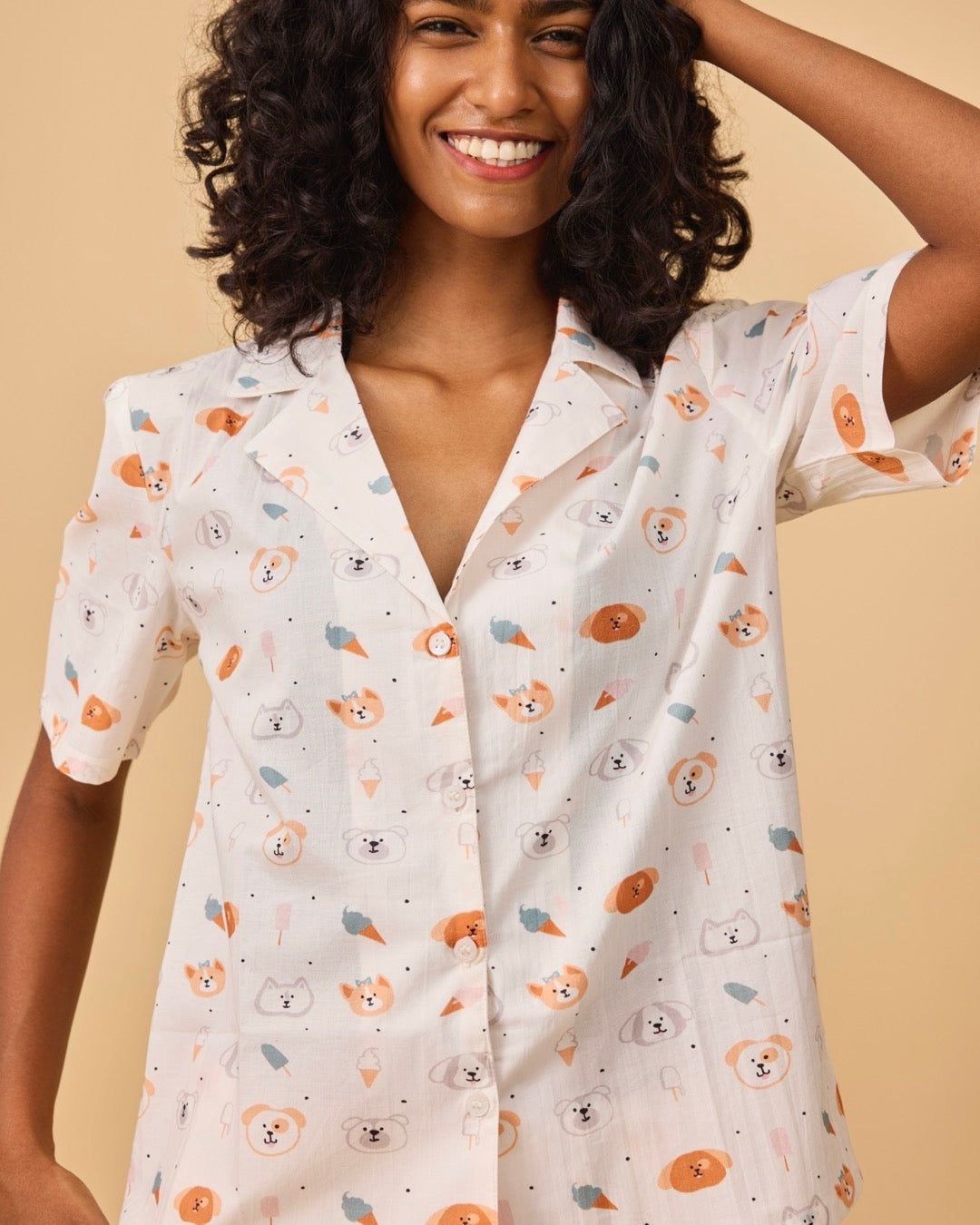 Pupper Loungewear Mulmul Pajama Set