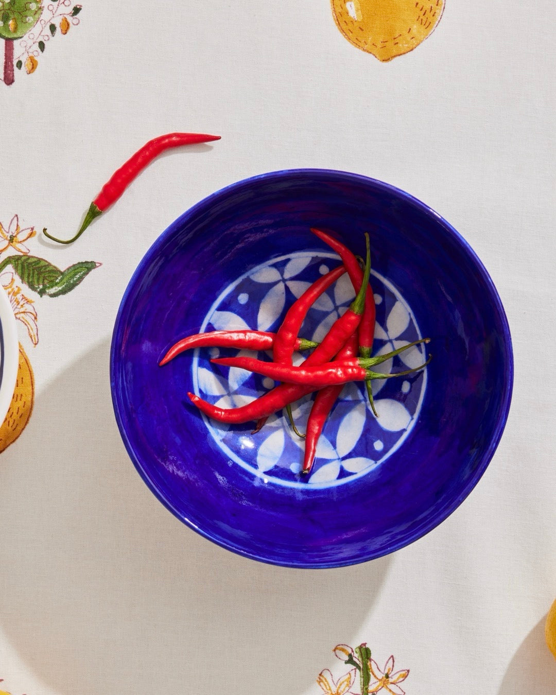 Blue Checkers Serving Bowl Rihaa