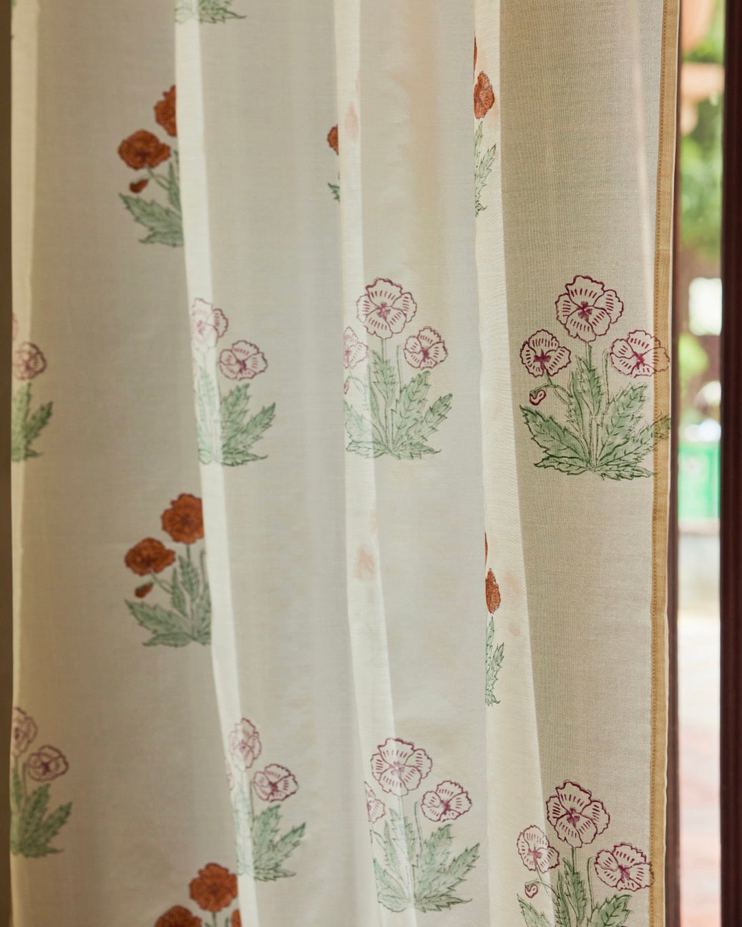 Blossom Chanderi Sheer Curtain