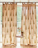 Cypress Gold Khadi Work Block Print Curtains