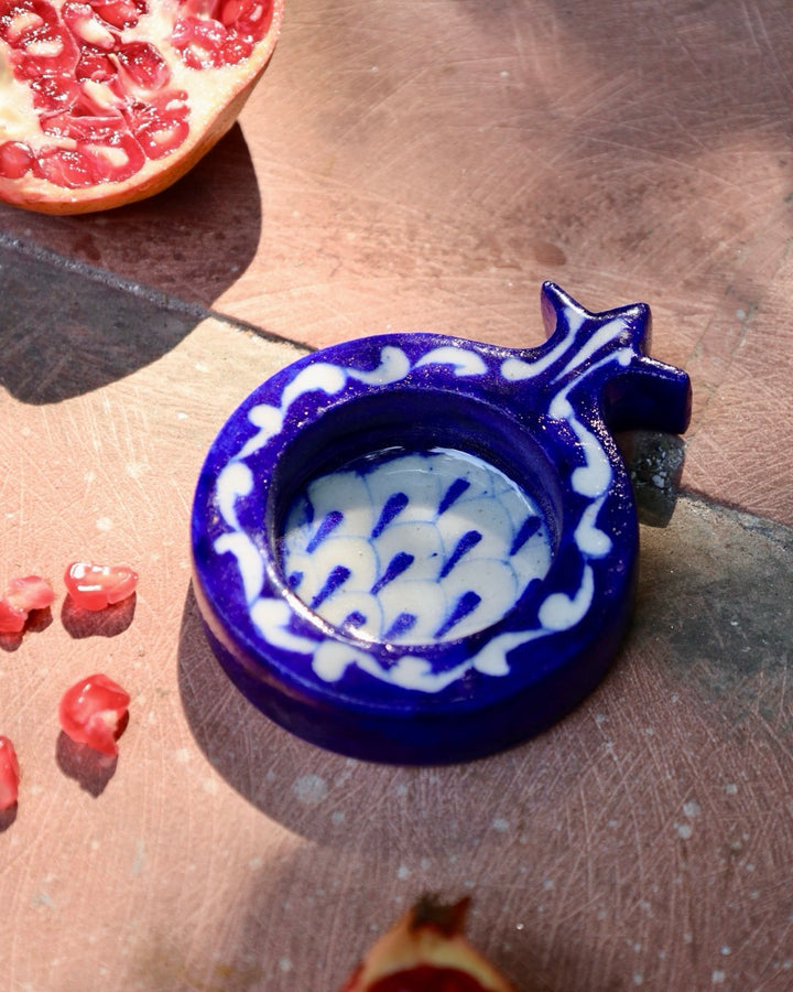 Blue Pomegranate Pottery Reusable Diya