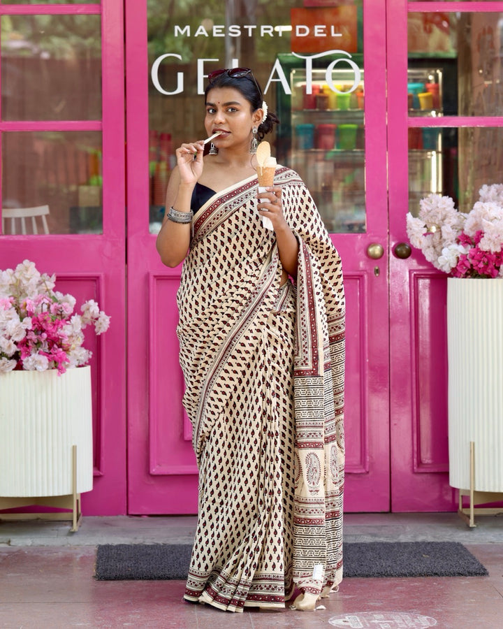 Ambika Bagru Print Saree