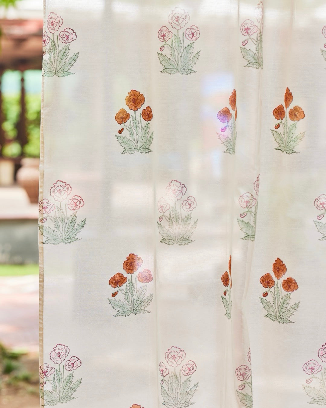 Blossom Chanderi Sheer Curtain