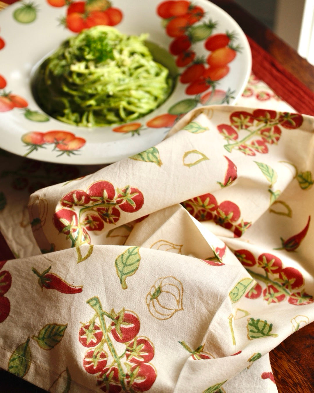 Arrabiata Block Printed Placemats and Napkins