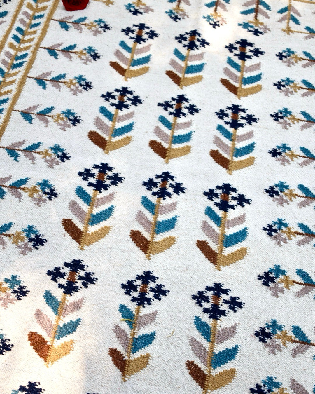 Marble Tiles Wool Kilim Rug