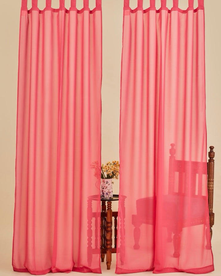 Rosy Pink Georgette Curtain