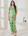 Green Dragonflies Loungewear Mulmul Set