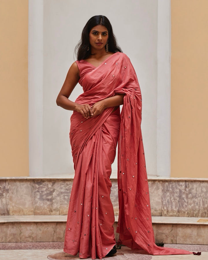 Apsara Mirrorwork Cotton Saree