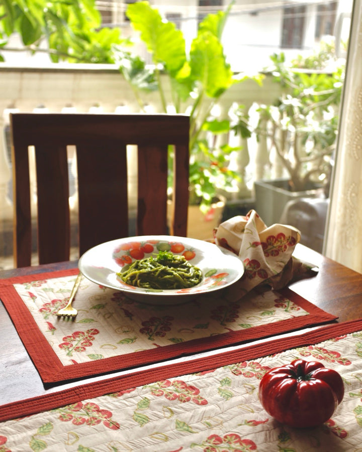 Arrabiata Block Printed Placemats and Napkins