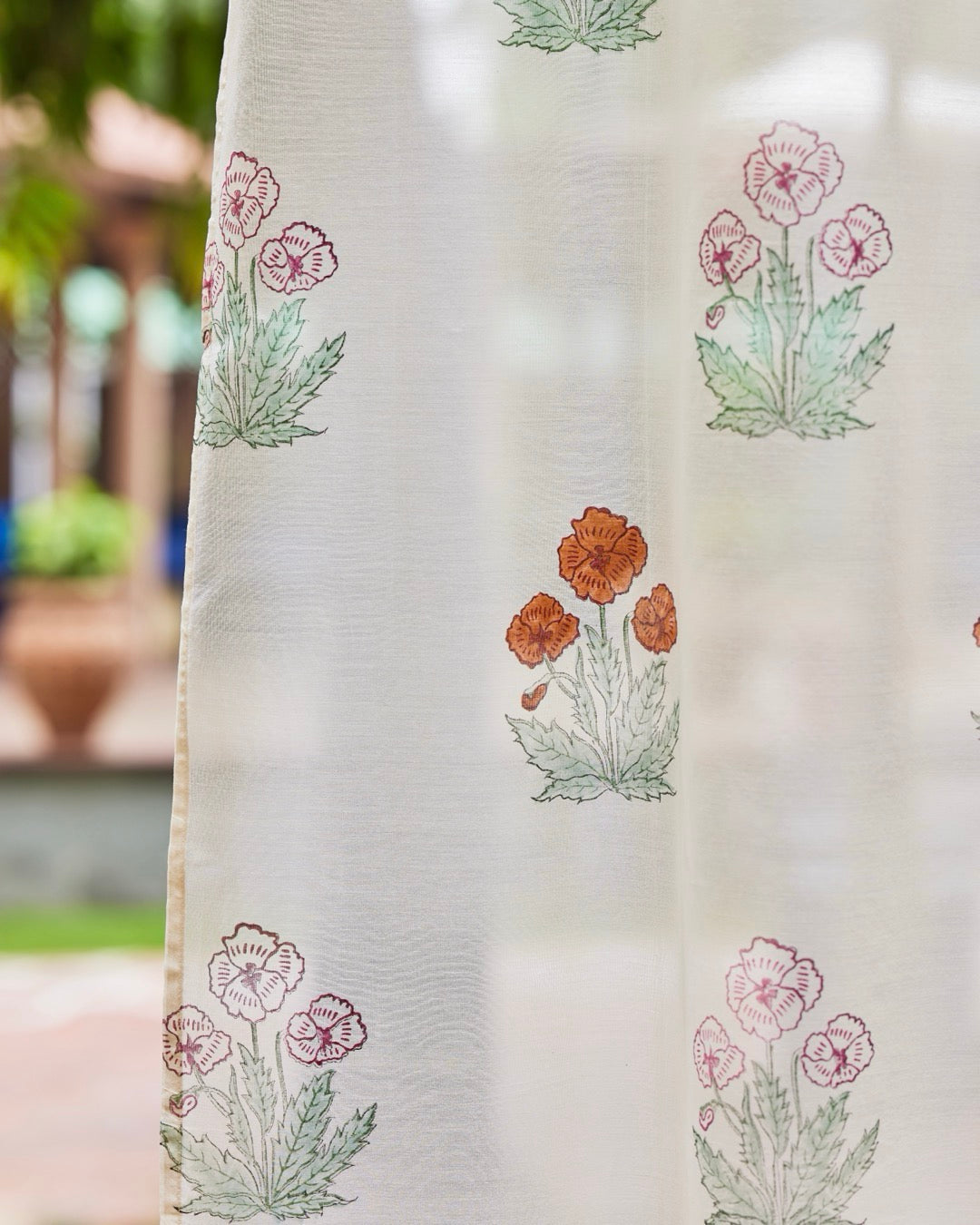 Blossom Chanderi Sheer Curtain