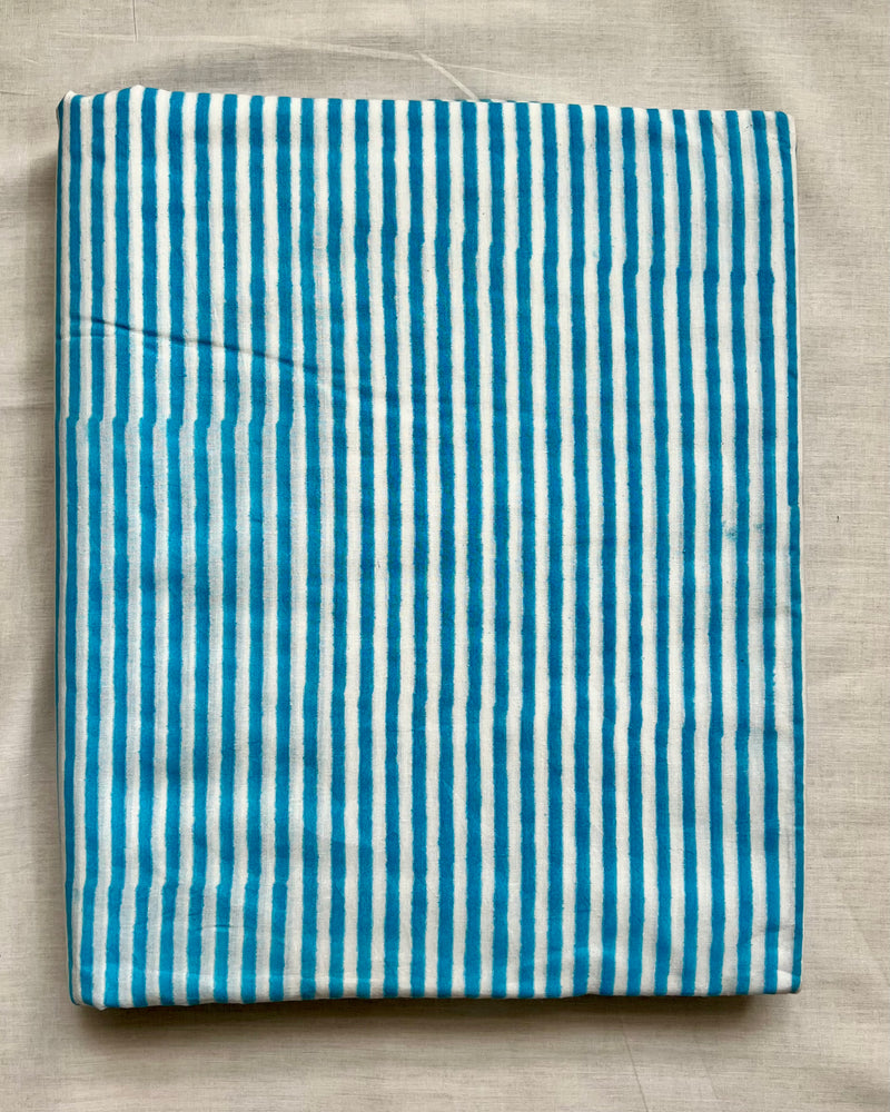Blue Leheriya  Block Print Cotton Fabric