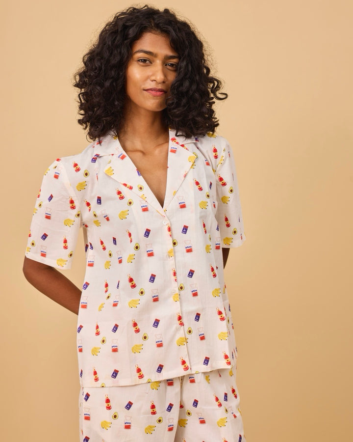 Grocery Shopping Shorts Loungewear Mulmul Set