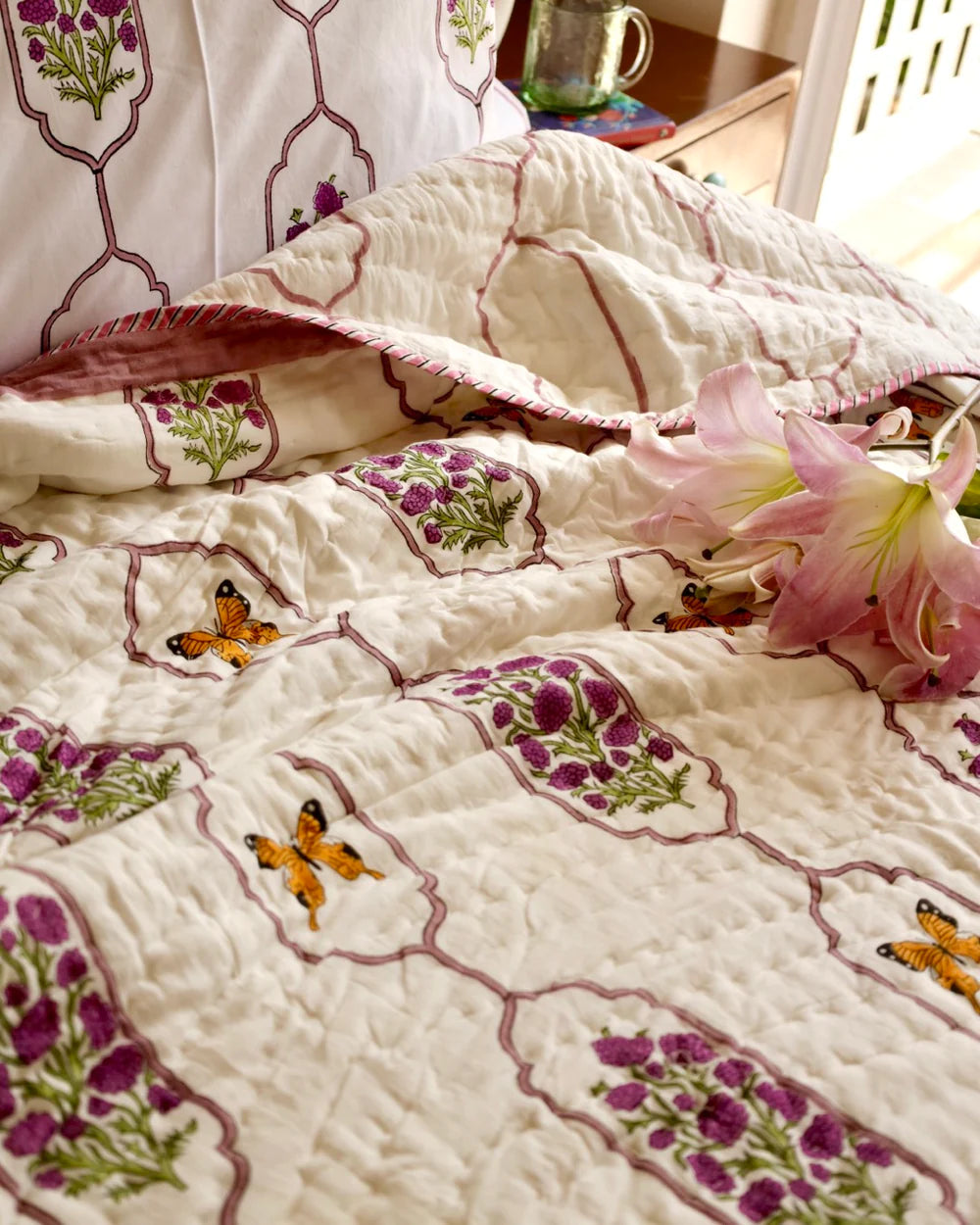 Butterfly Garden Quilt and Bedsheet Set