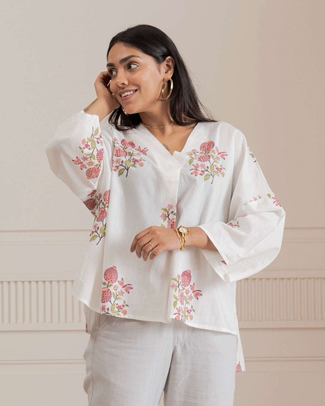 Anar Bagh Front Pleat Top