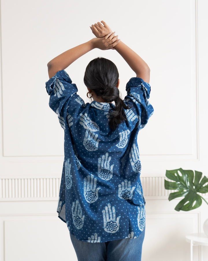 Hamsa Indigo Bagru Shirt