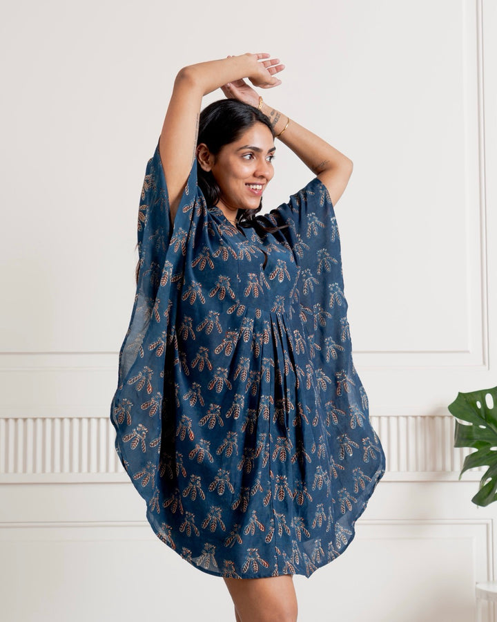 Champa Indigo Ajrakh Kaftan