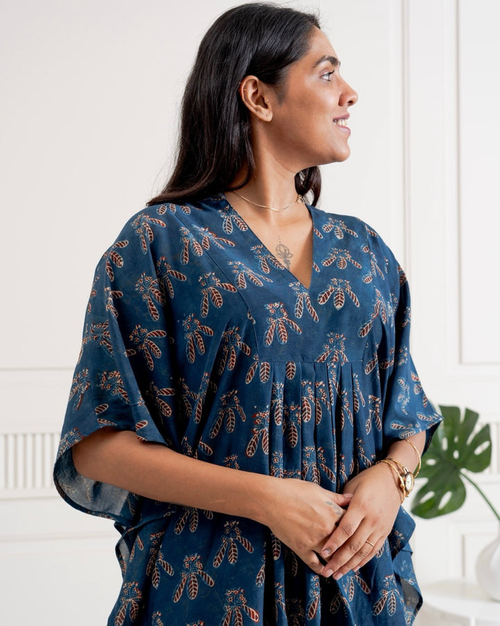 Champa Indigo Ajrakh Kaftan