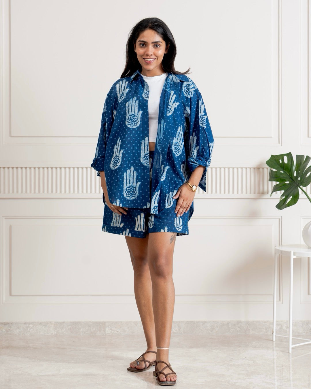 Hamsa Indigo Bagru Block Print Co-ord Set