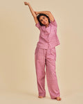 Pink Floral Loungewear Mulmul Set