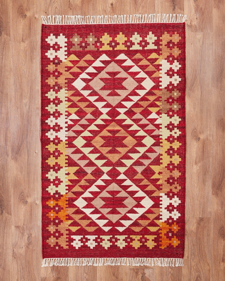 Red Kilim Dhurrie