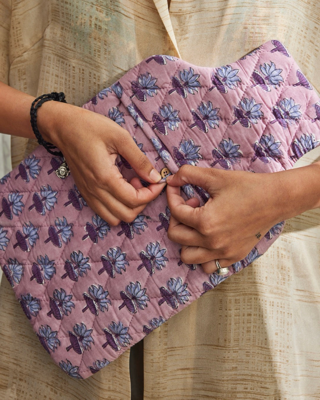 Purple Lotus  Hot Water Bag Cover