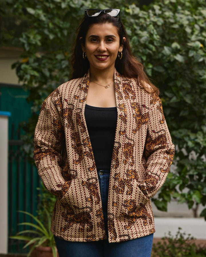 Bagru Sherni Quilted Shrug Jacket