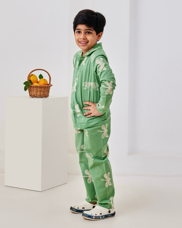 Green Dragonflies Kids Night Suit