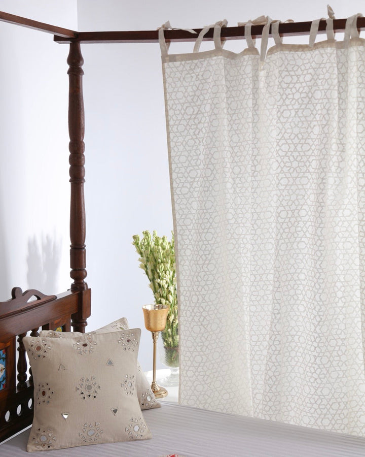 Moroccan Vibes Khadi Block Print Curtains