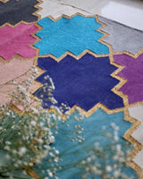 Multicolor Gold Moroccan Tiles Rug