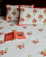Gulmohar Block Printed Quilted Bedcover