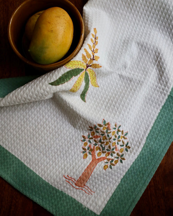 Mango Block Print Tea Towel