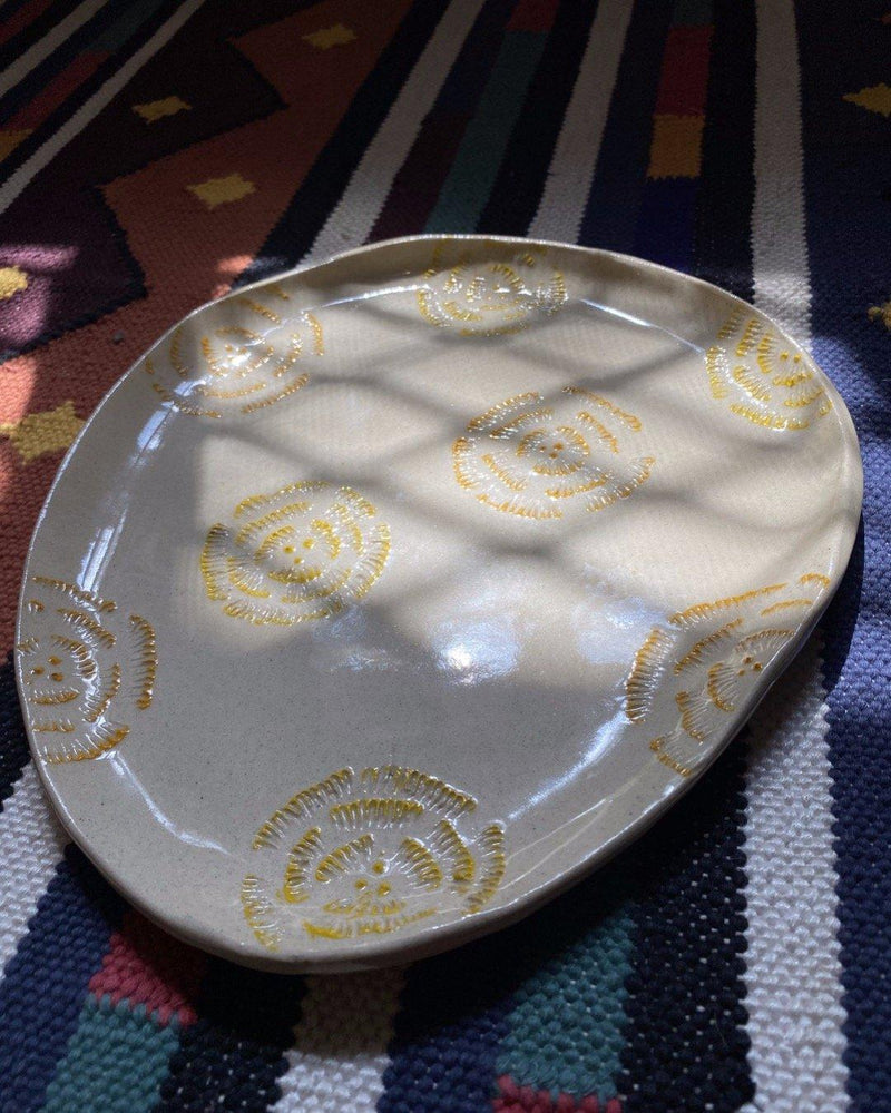 Ceramic Stoneware Marigold Platter 10x9” - Rihaa