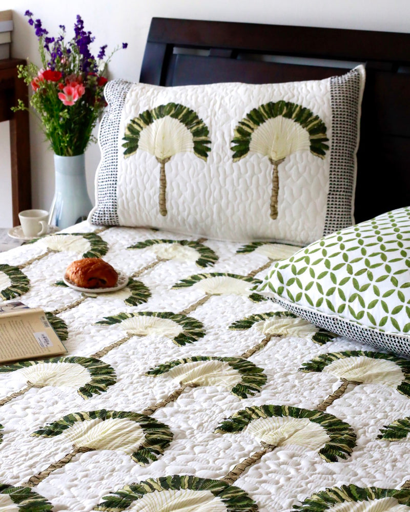 Traveller Palm Quilted Bedcover