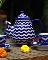 Chevron Tea Pot and Teacup Set