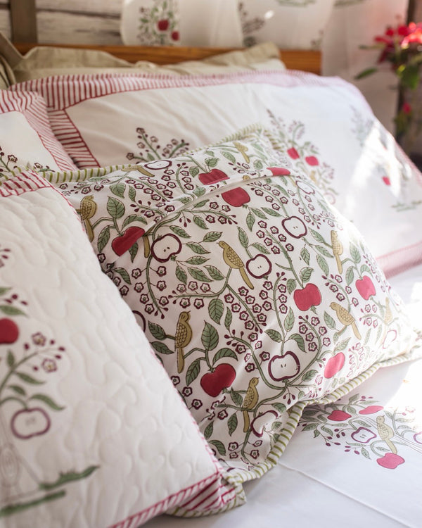 Apple Orchard Square Quilted Cushion