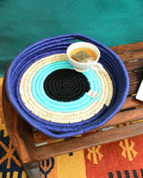 Evil Eye Handwoven Sabai Tray with tea 