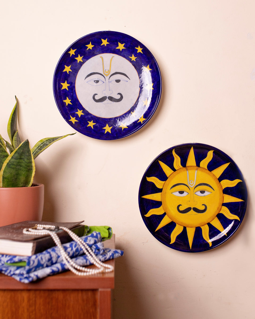 Conjunction Blue Pottery Plates