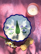 Cypress Blue Pottery Flower Serving Plate - Rihaa