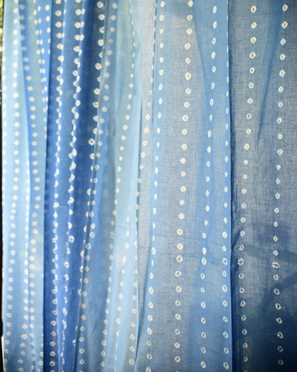 Blue ombre bandhani tie dye curtains